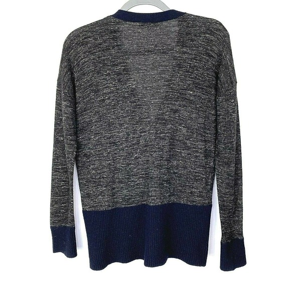 Madewell Cardigan  Size XS Grandpa Wool Linen Alpaca Pockets Blue Gray - Picture 3 of 5